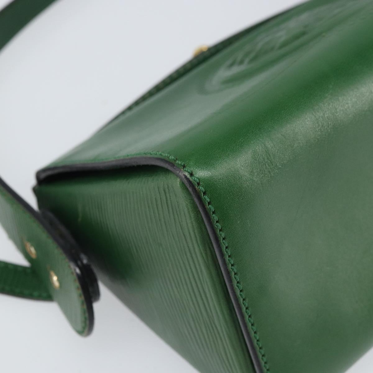 FENDI Shoulder Bag Leather Green Gold Auth 161662