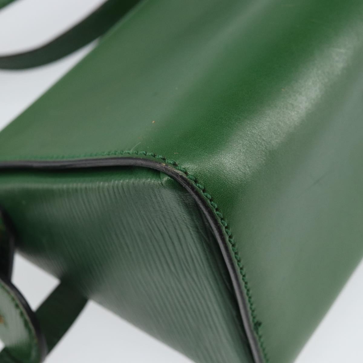 FENDI Shoulder Bag Leather Green Gold Auth 161662