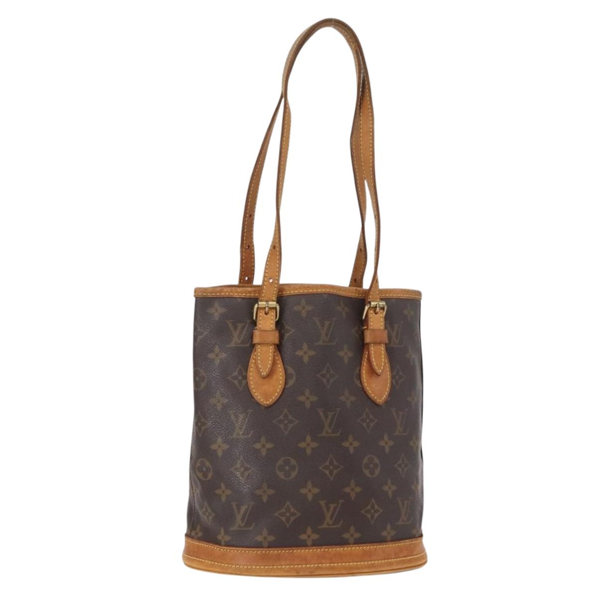 LOUIS VUITTON Monogram Bucket PM Shoulder Bag M42238 LV Auth 161666