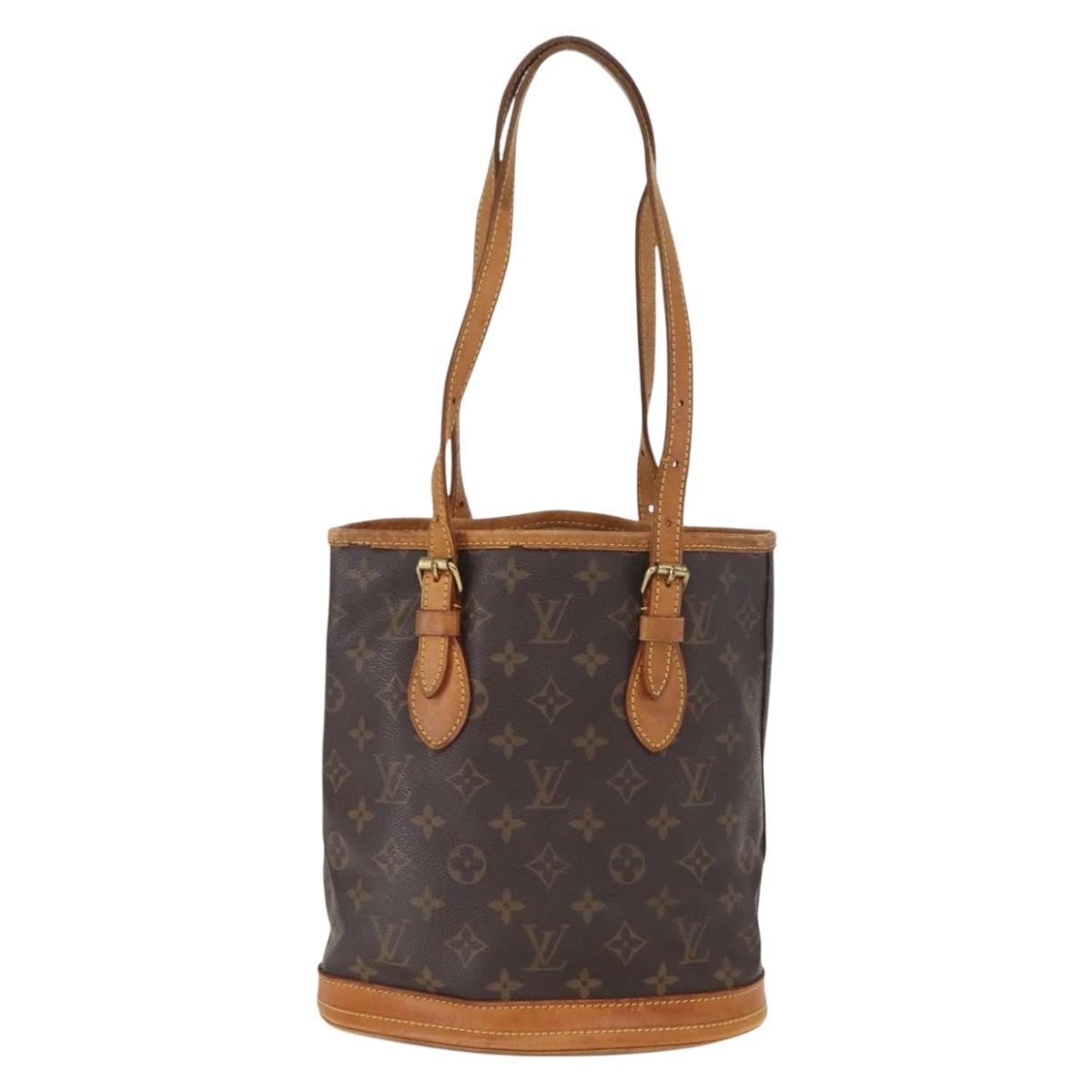 LOUIS VUITTON Monogram Bucket PM Shoulder Bag M42238 LV Auth 161666