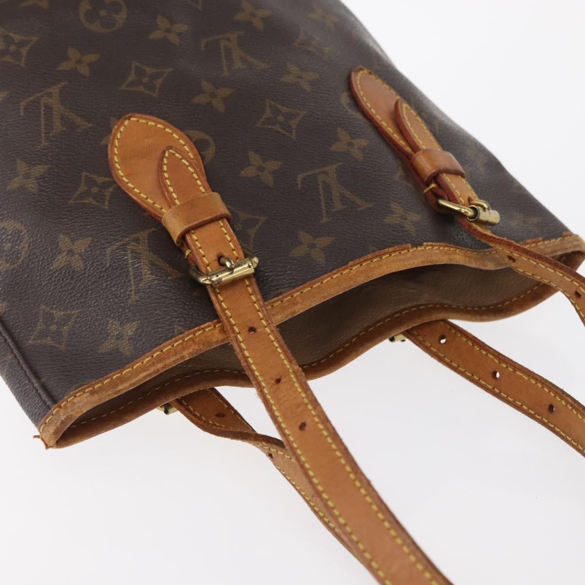 LOUIS VUITTON Monogram Bucket PM Shoulder Bag M42238 LV Auth 161666
