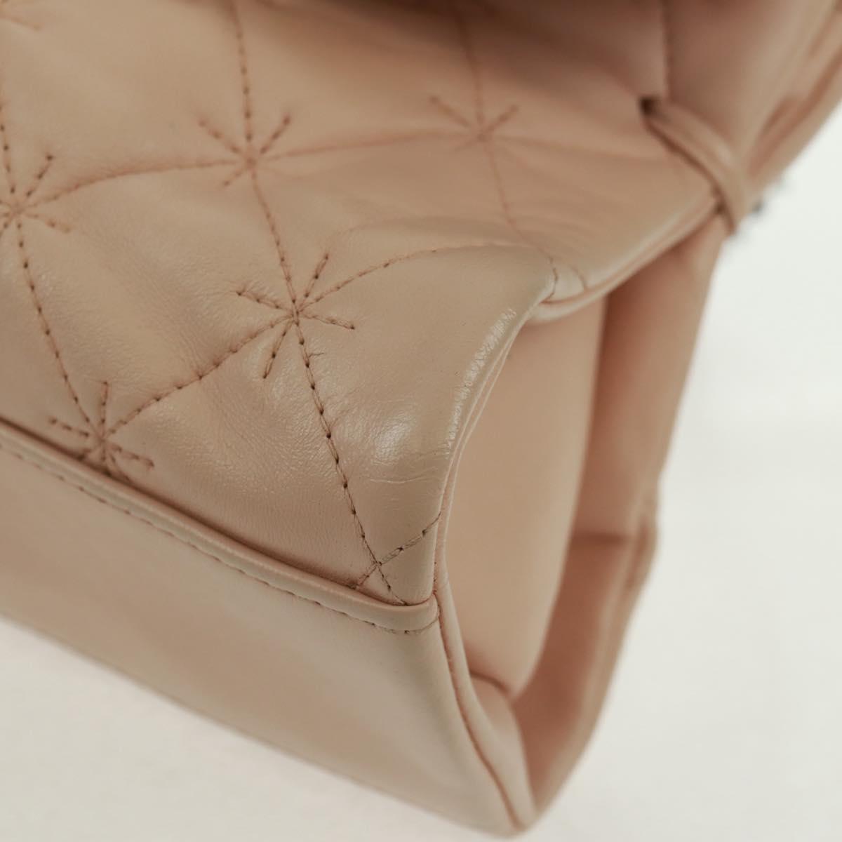 CHANEL Chain Matelasse 2.55 Shoulder Bag Lamb Skin Pink Silver CC Auth 161670V