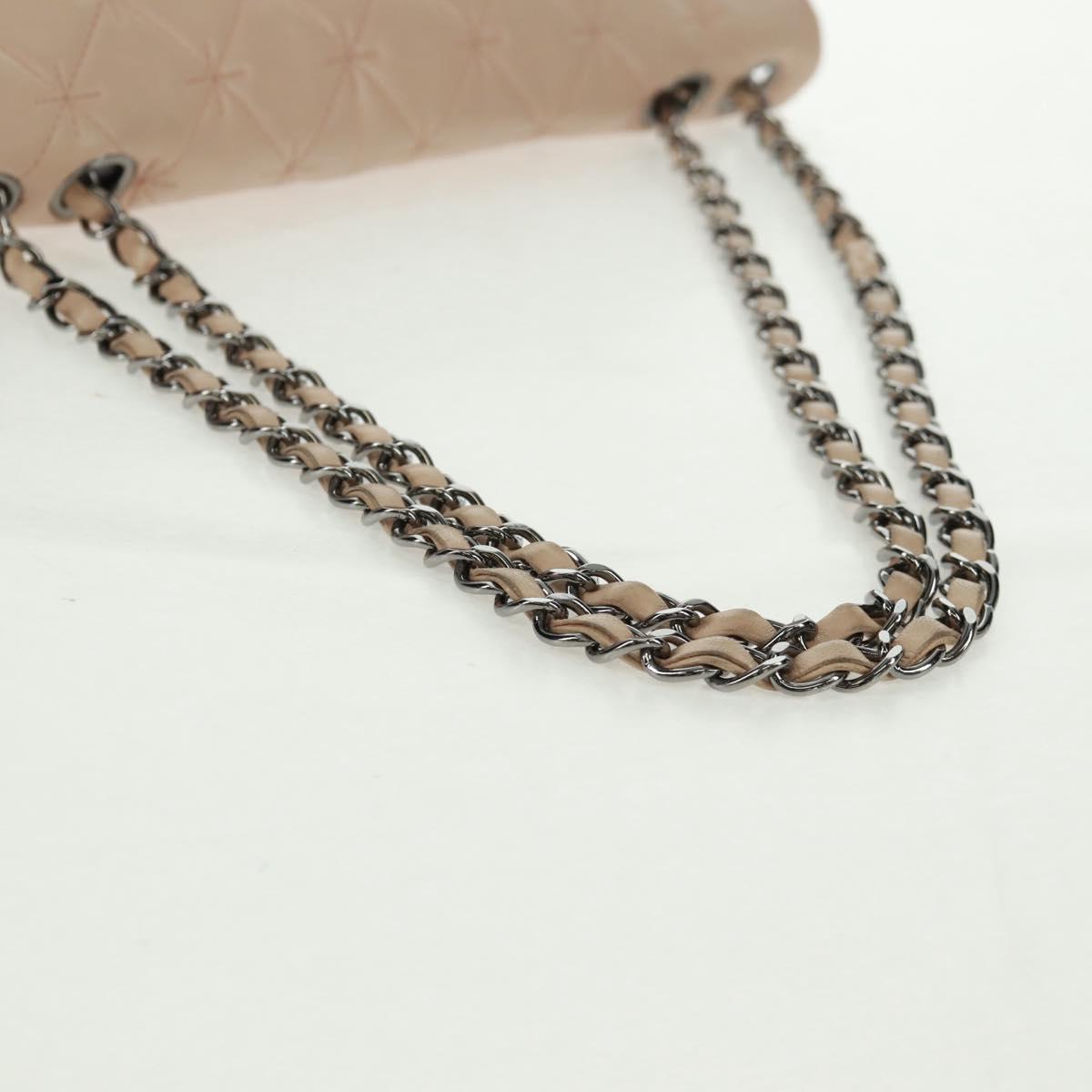 CHANEL Chain Matelasse 2.55 Shoulder Bag Lamb Skin Pink Silver CC Auth 161670V