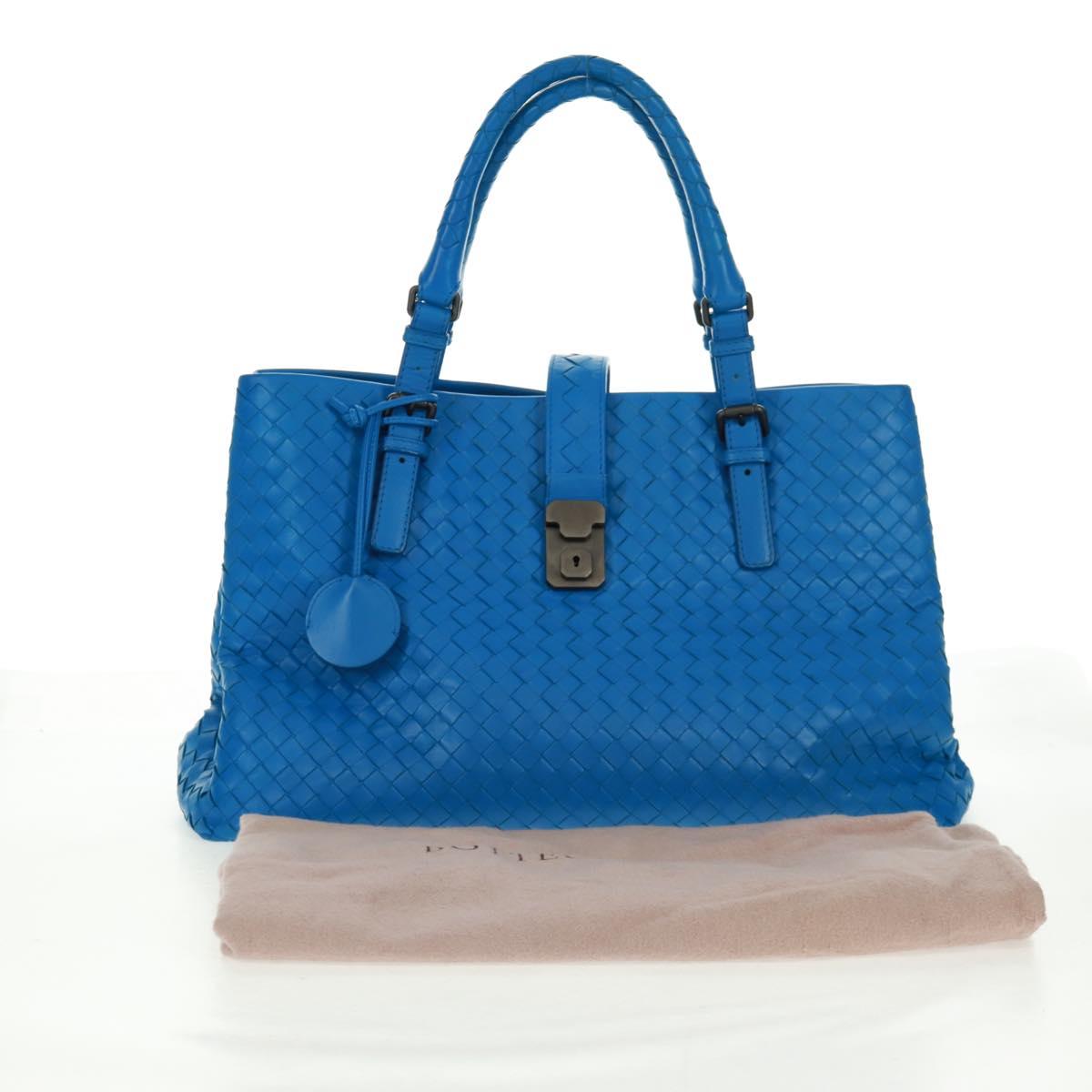 BOTTEGA VENETA INTRECCIATO Rome Hand Bag Leather Blue 171265 Auth 161672V