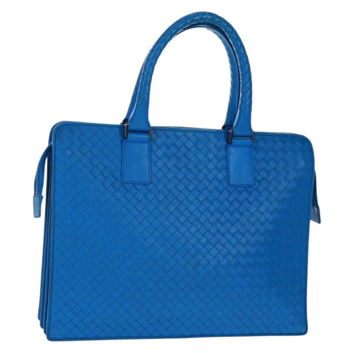 BOTTEGA VENETA INTRECCIATO Business Bag Leather Blue Auth 161673V