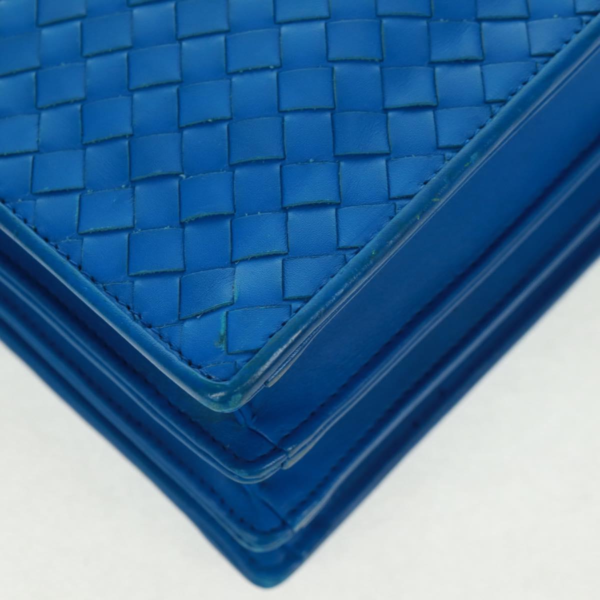BOTTEGA VENETA INTRECCIATO Business Bag Leather Blue Auth 161673V
