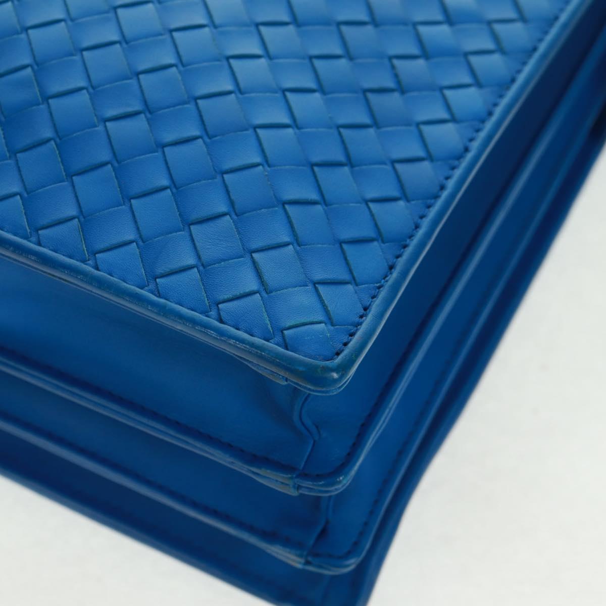 BOTTEGA VENETA INTRECCIATO Business Bag Leather Blue Auth 161673V