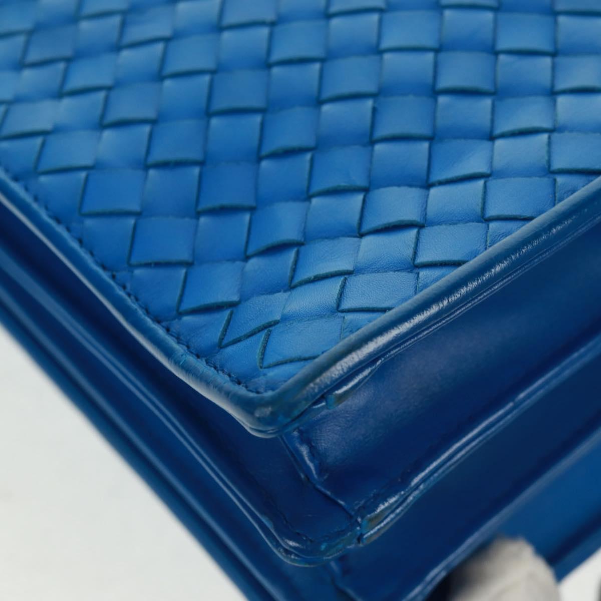 BOTTEGA VENETA INTRECCIATO Business Bag Leather Blue Auth 161673V