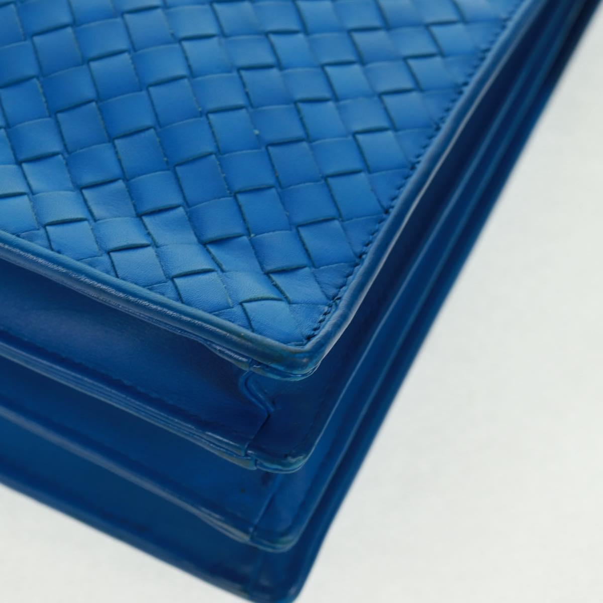 BOTTEGA VENETA INTRECCIATO Business Bag Leather Blue Auth 161673V