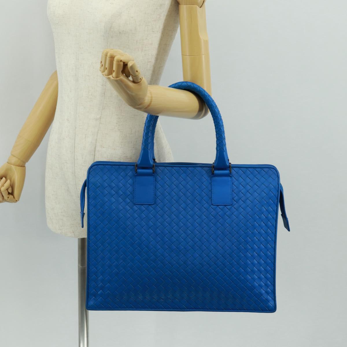 BOTTEGA VENETA INTRECCIATO Business Bag Leather Blue Auth 161673V