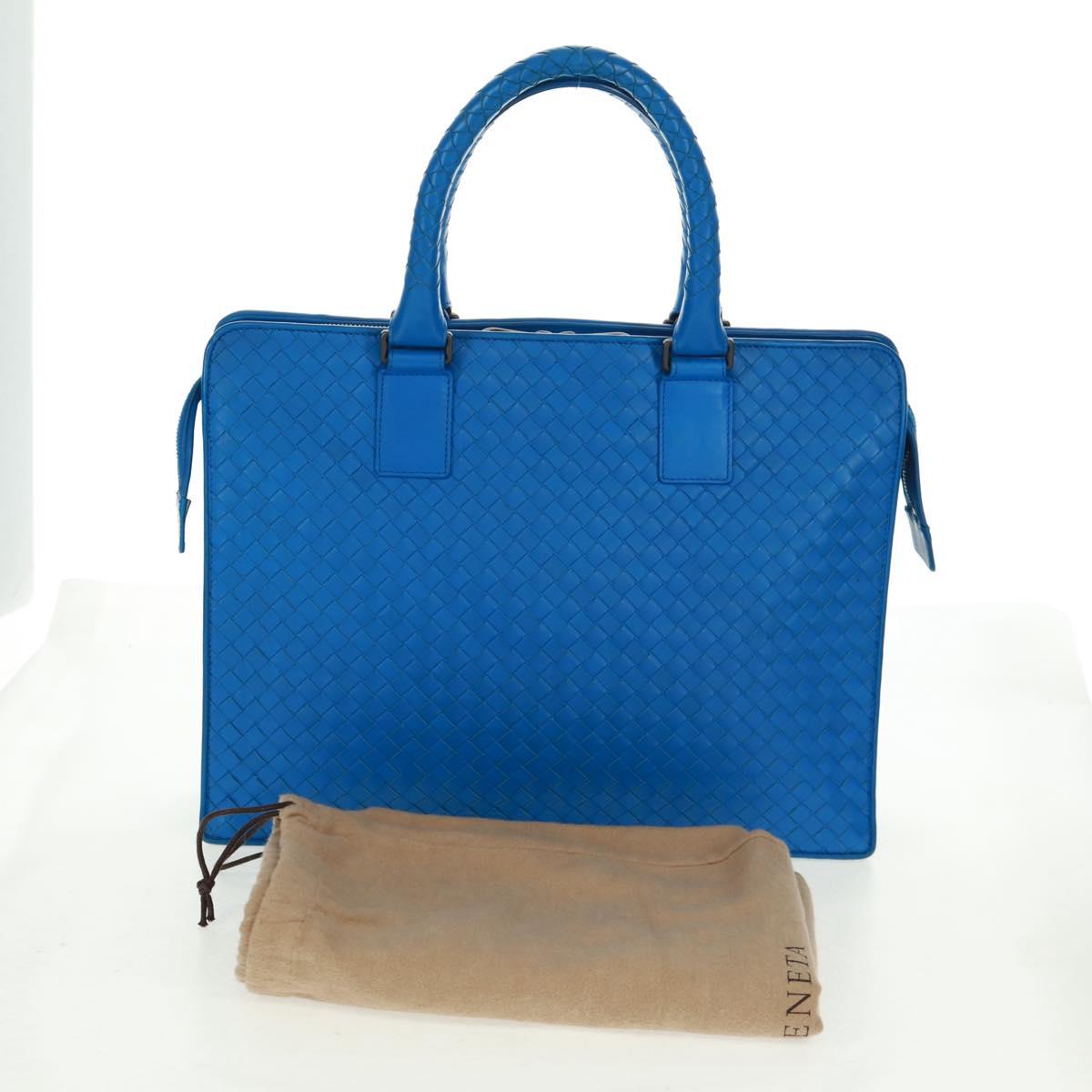 BOTTEGA VENETA INTRECCIATO Business Bag Leather Blue Auth 161673V