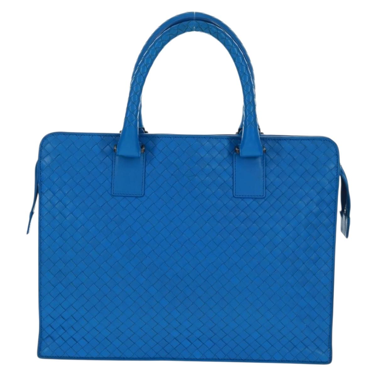 BOTTEGA VENETA INTRECCIATO Business Bag Leather Blue Auth 161673V