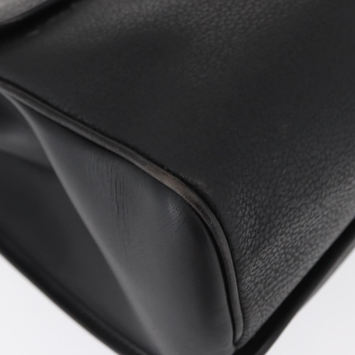 GUCCI Hand Bag Leather Gold Black Auth 161675