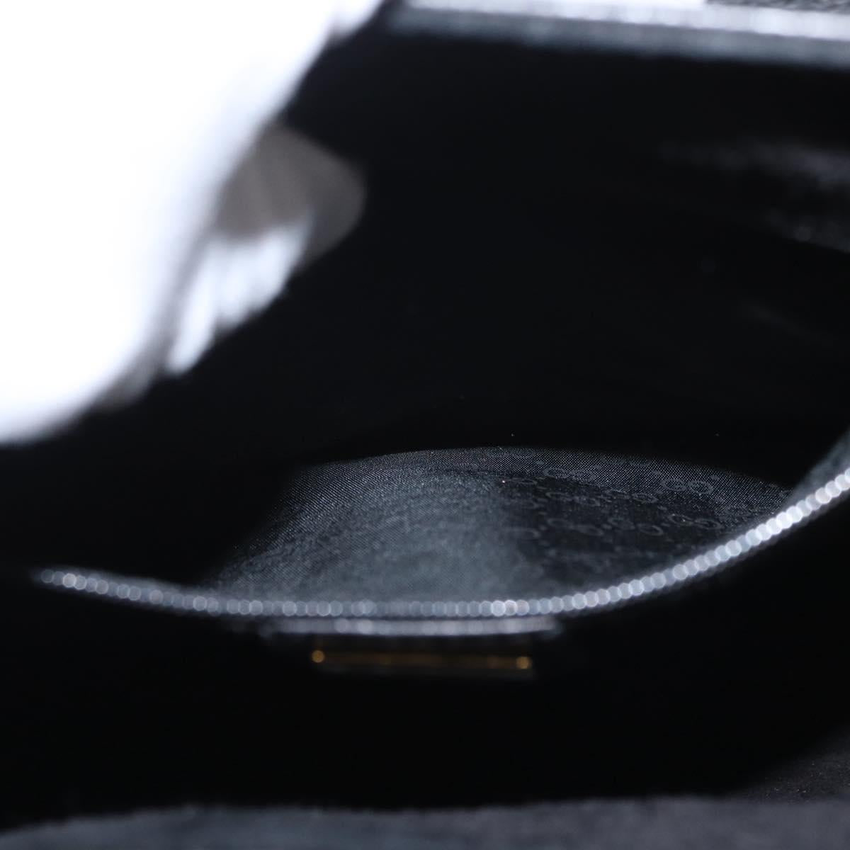 GUCCI Hand Bag Leather Gold Black Auth 161675