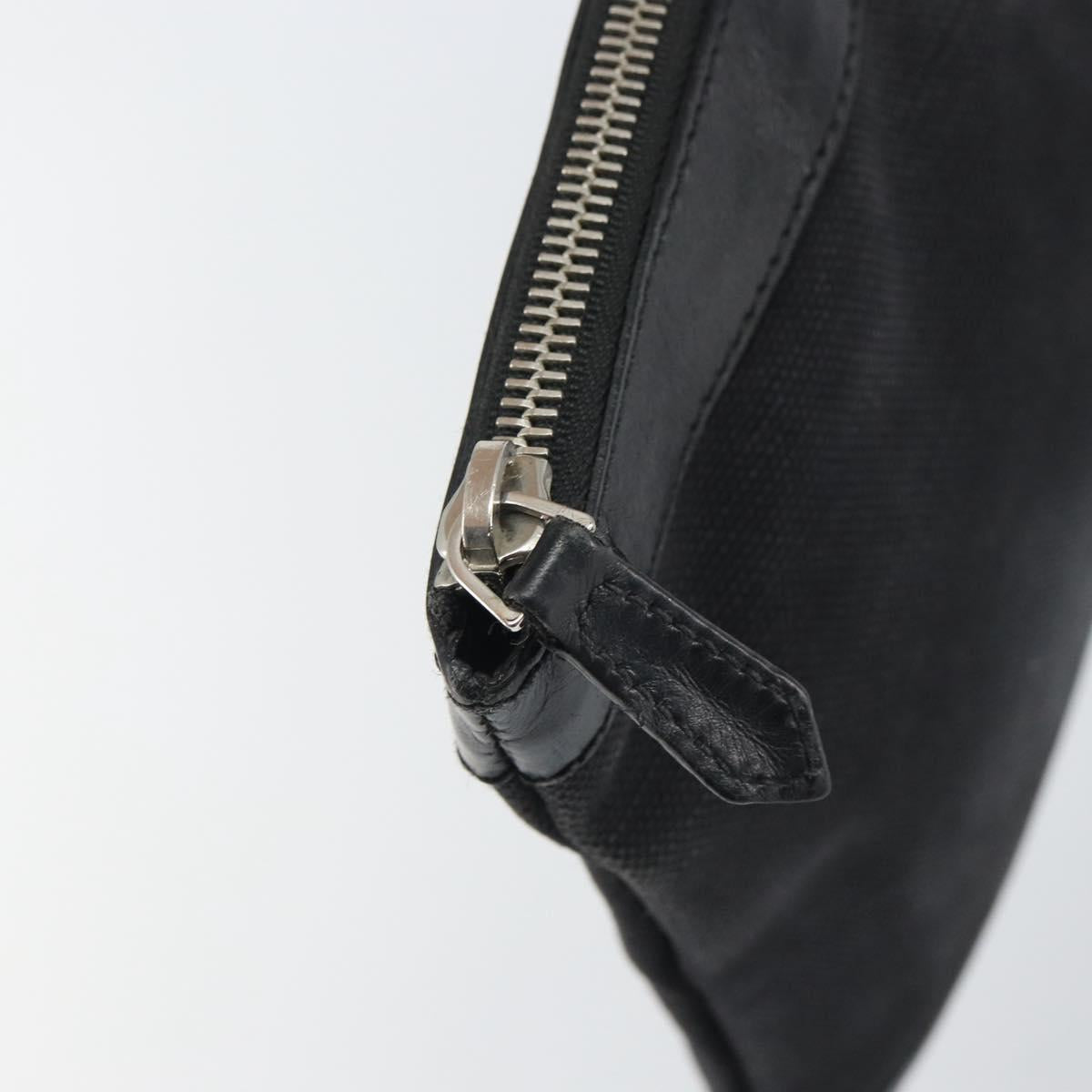 BALENCIAGA Clutch Bag Canvas Silver Black 373834 Auth 161677