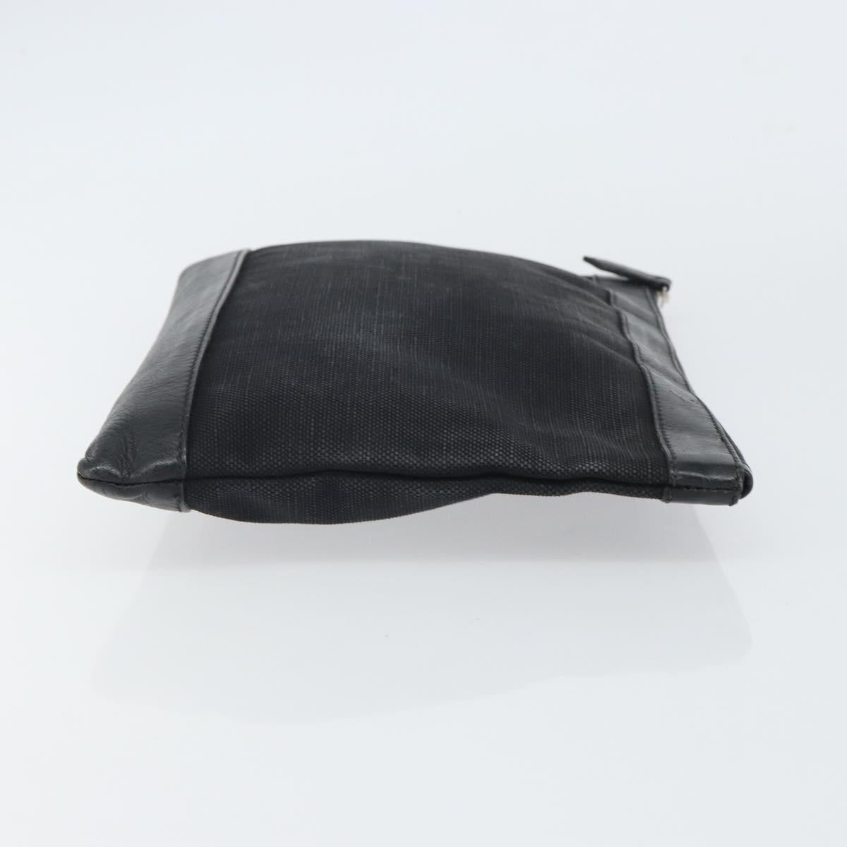 BALENCIAGA Clutch Bag Canvas Silver Black 373834 Auth 161677