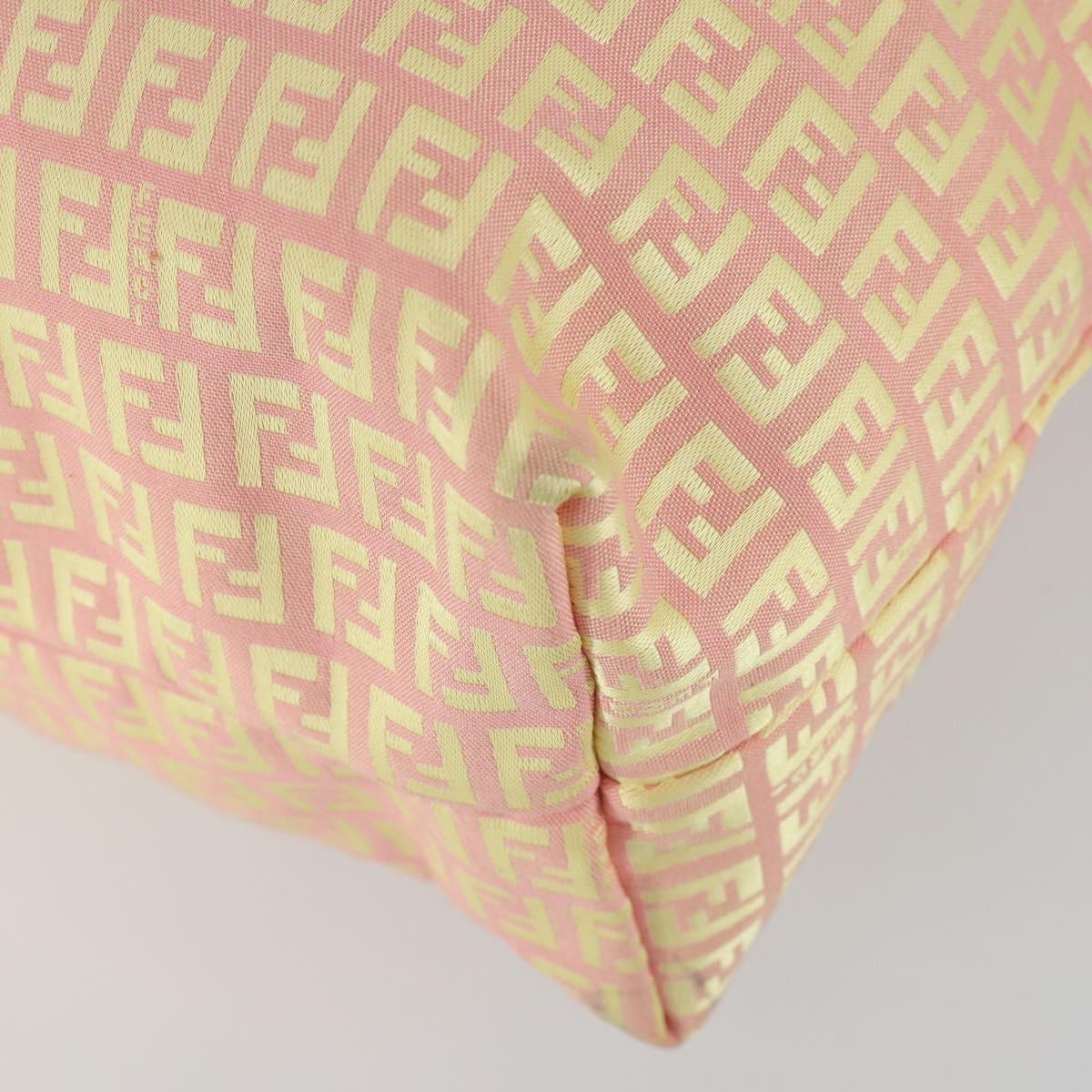 FENDI Zucchino Canvas Tote Bag Pink Auth 161680
