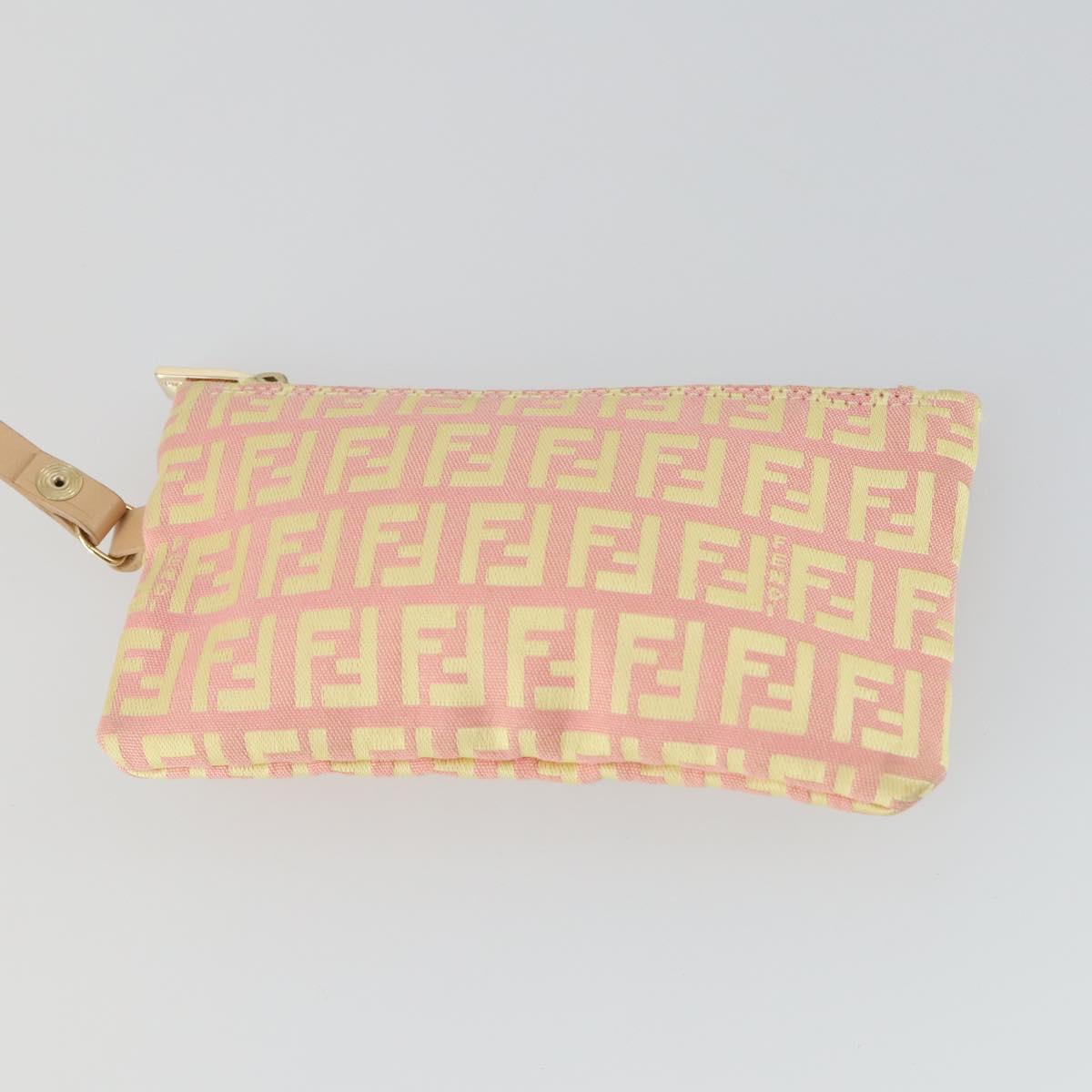 FENDI Zucchino Canvas Tote Bag Pink Auth 161680
