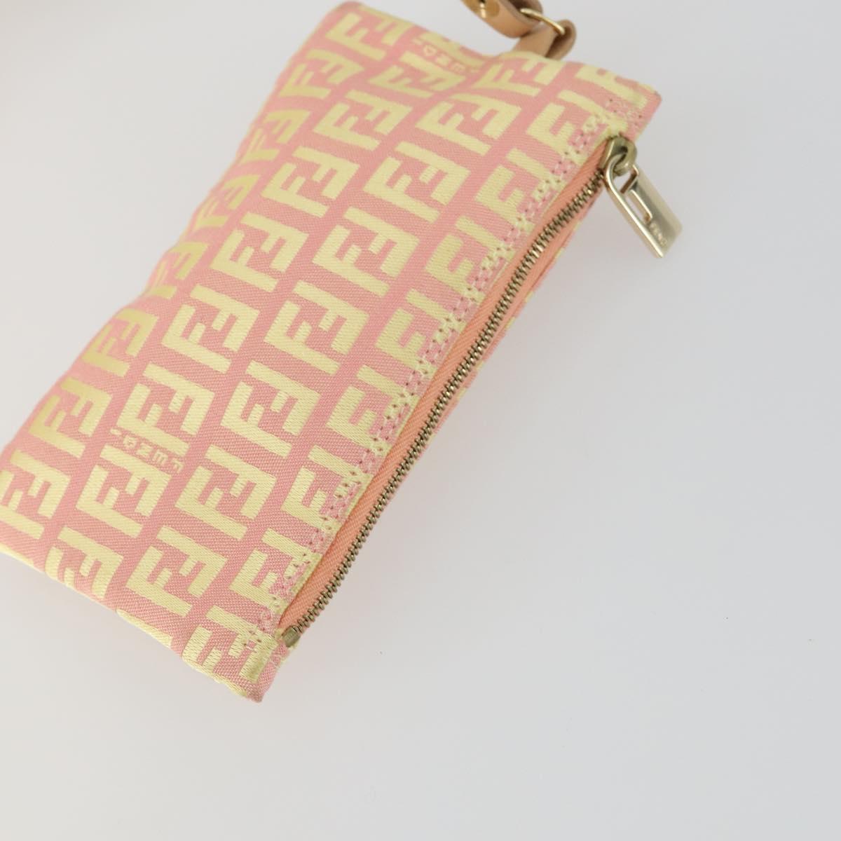 FENDI Zucchino Canvas Tote Bag Pink Auth 161680