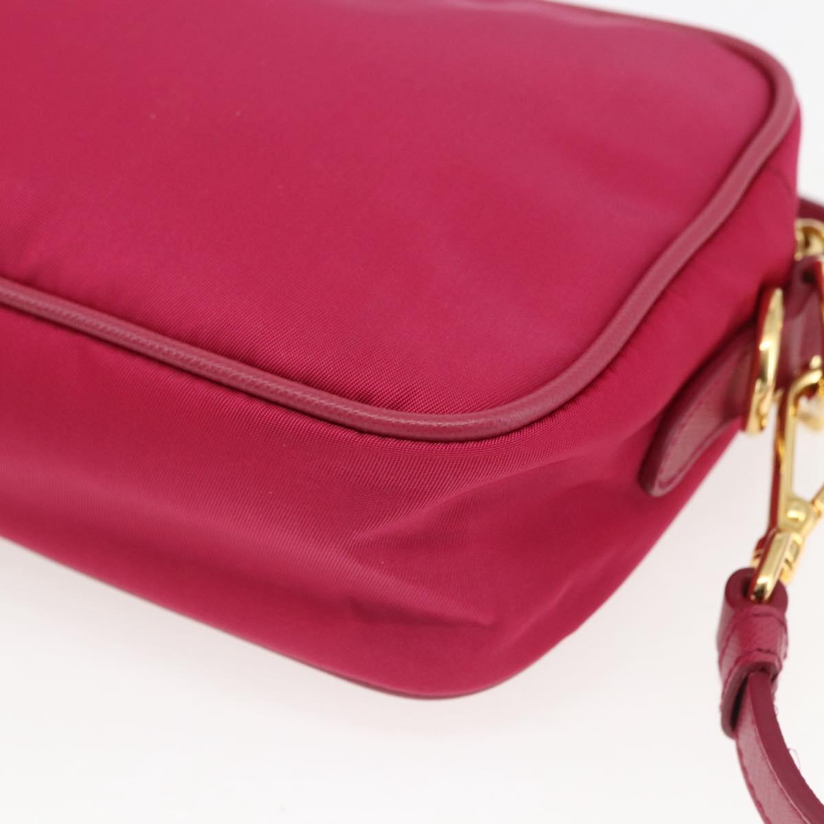 PRADA Shoulder Bag Nylon Pink Gold Auth 161682V