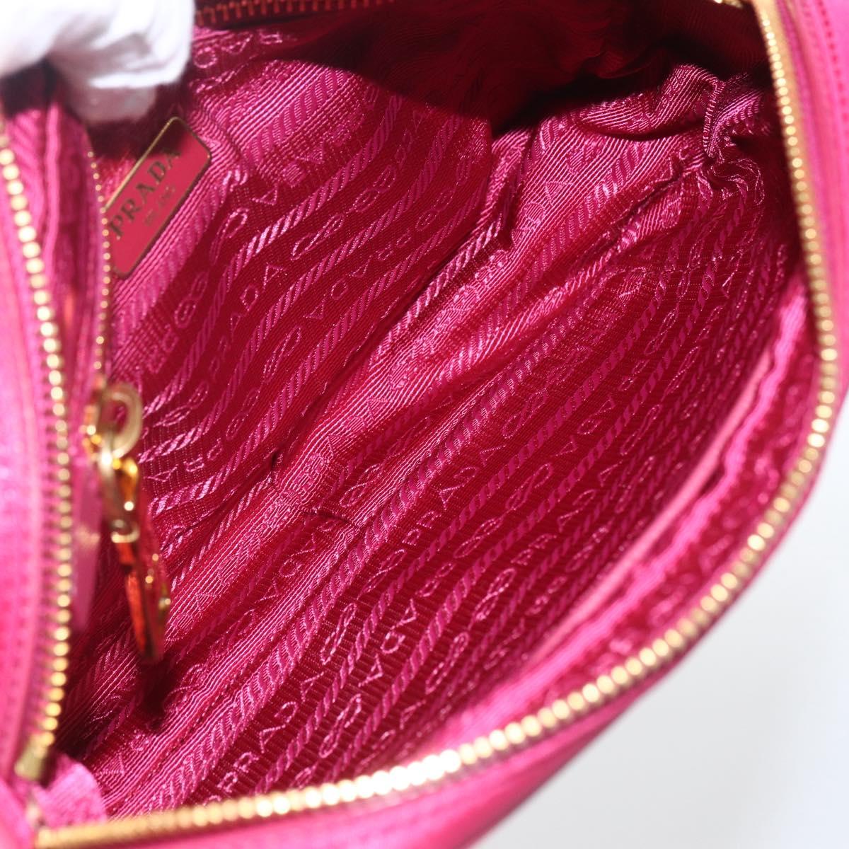 PRADA Shoulder Bag Nylon Pink Gold Auth 161682V