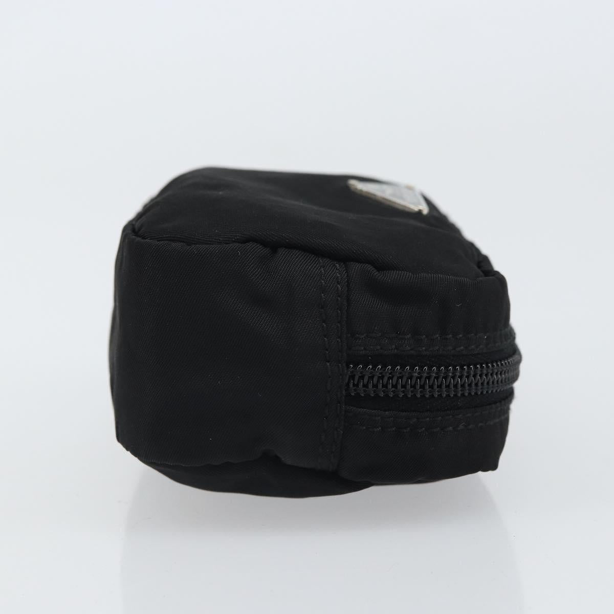 PRADA Pouch Nylon Black Silver Auth 161683