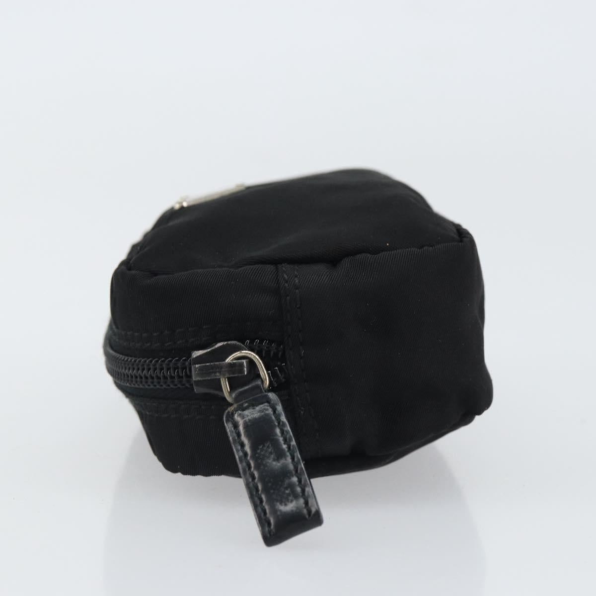 PRADA Pouch Nylon Black Silver Auth 161683