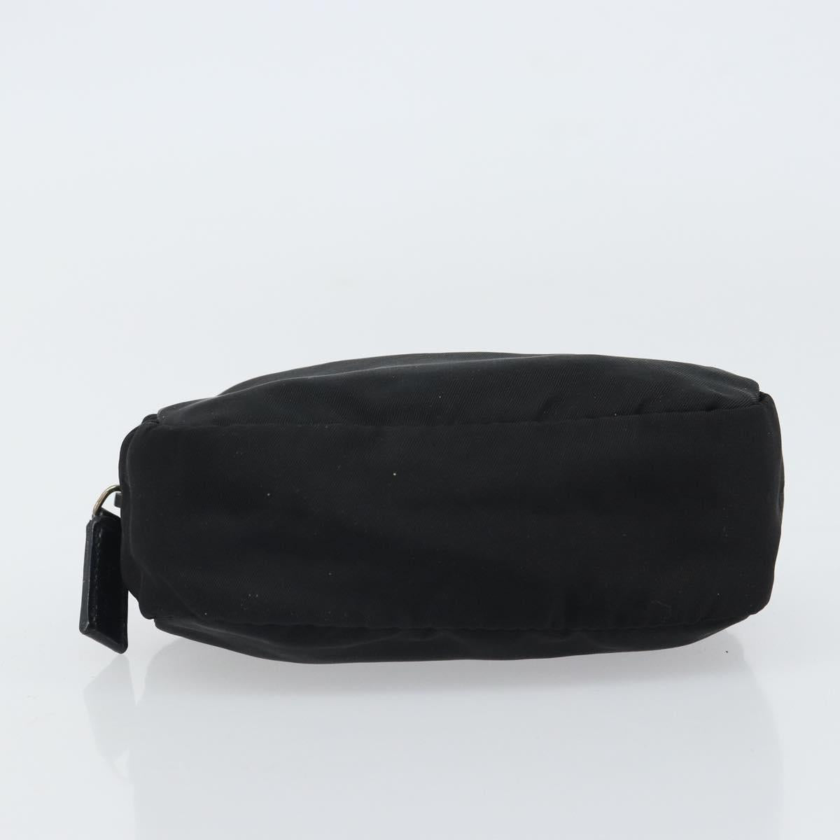 PRADA Pouch Nylon Black Silver Auth 161683