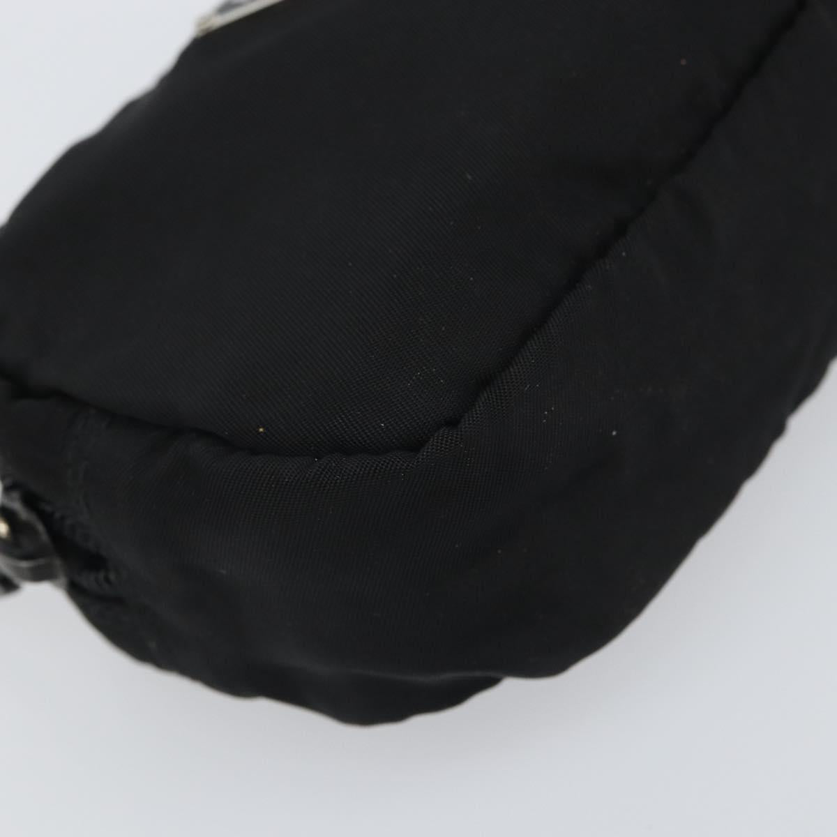 PRADA Pouch Nylon Black Silver Auth 161683