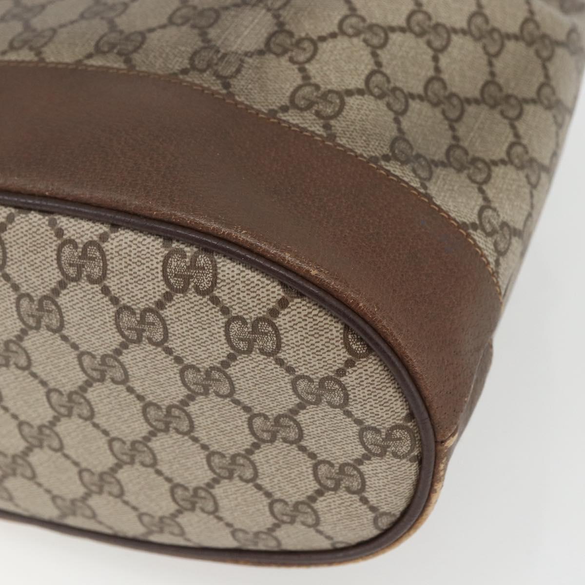 GUCCI GG Supreme Web Sherry Line Bag PVC Beige Gold 41 02 085 Auth 161691