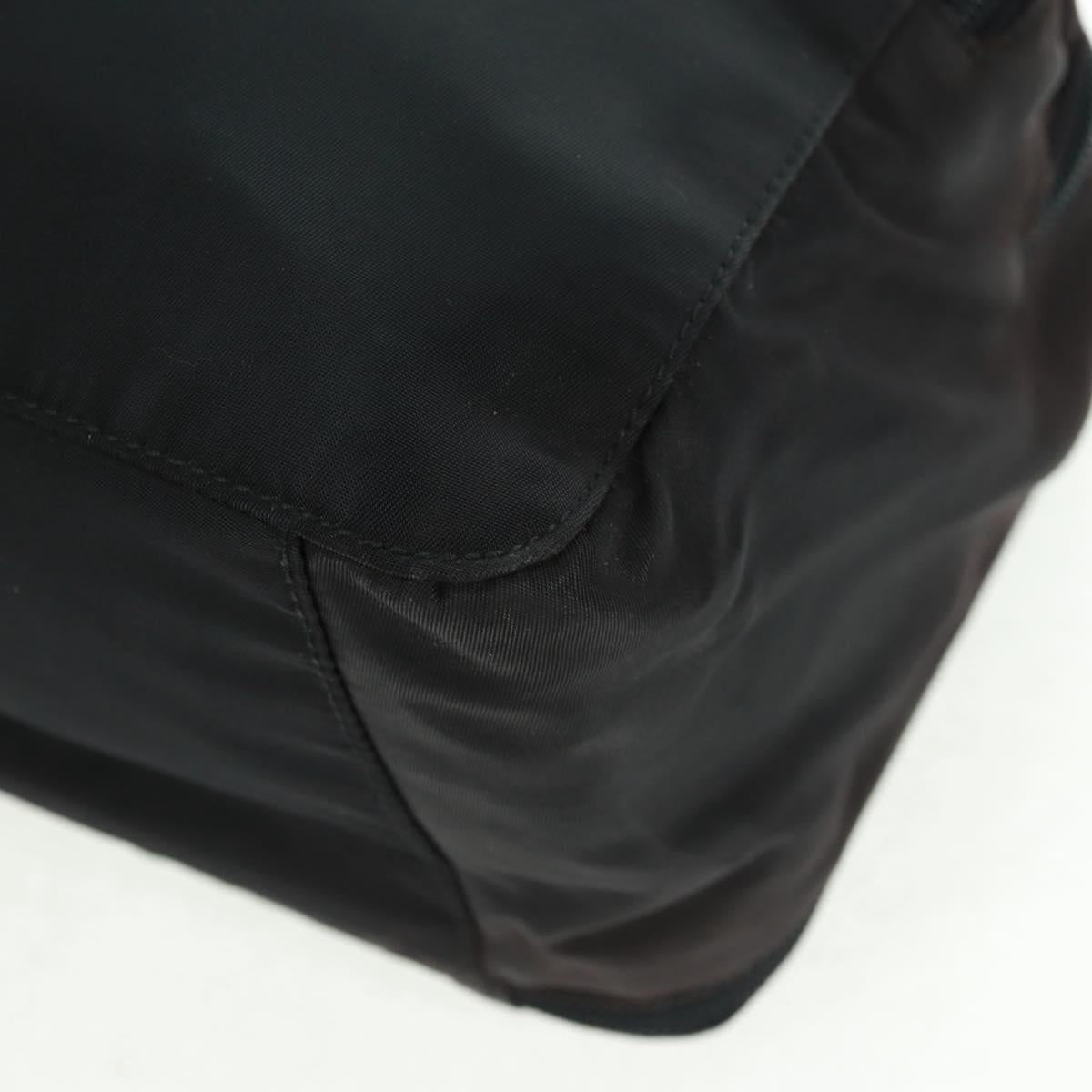 PRADA Hand Bag Nylon Black Silver Auth 161692