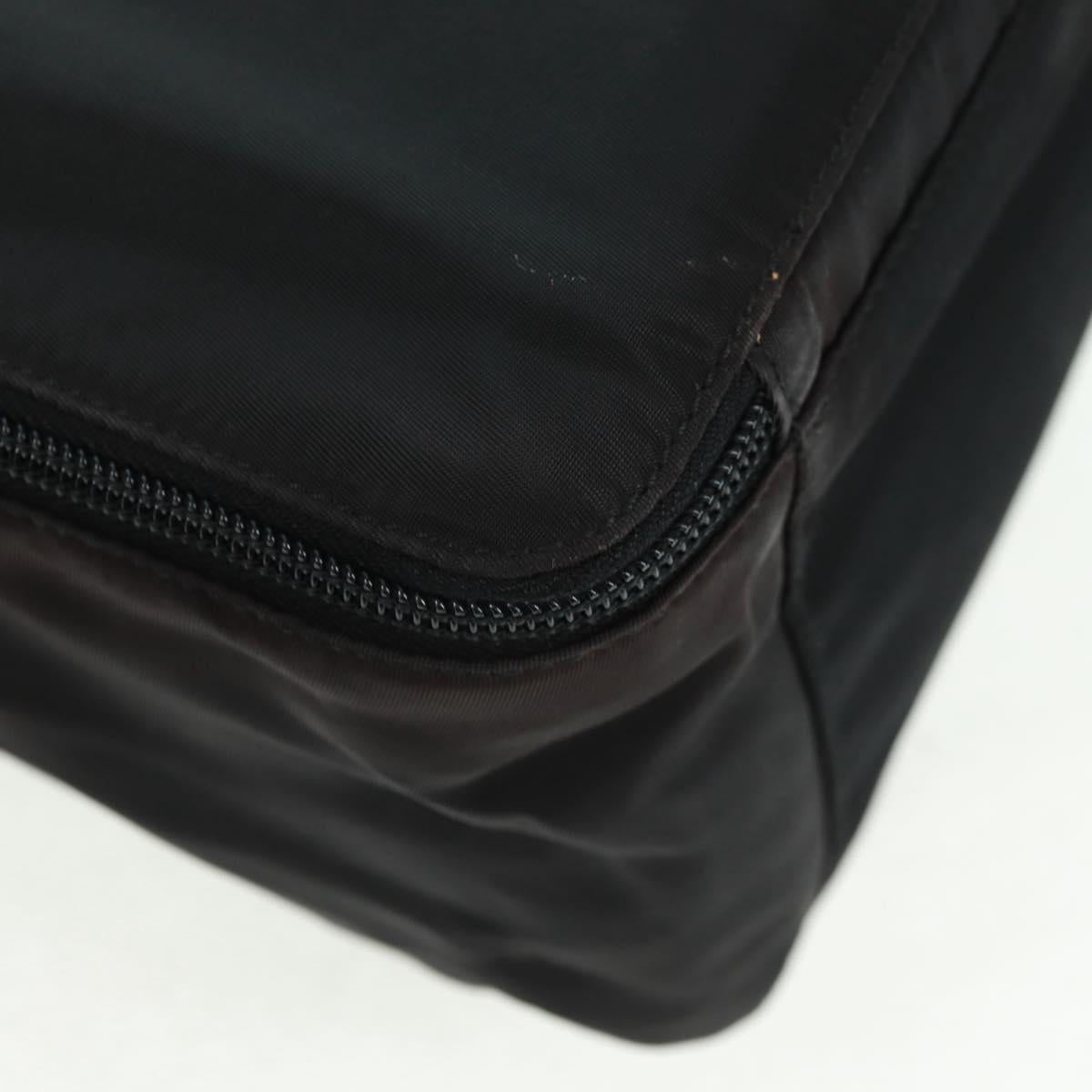 PRADA Hand Bag Nylon Black Silver Auth 161692