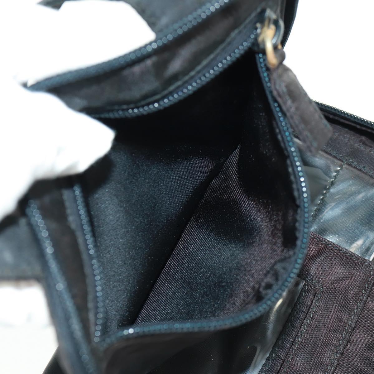 PRADA Hand Bag Nylon Black Silver Auth 161692