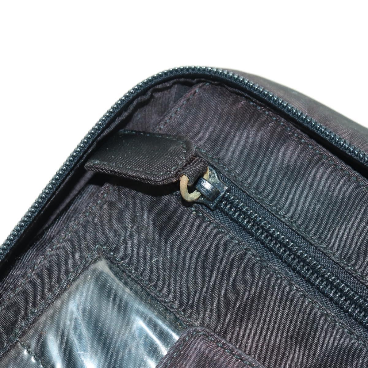 PRADA Hand Bag Nylon Black Silver Auth 161692