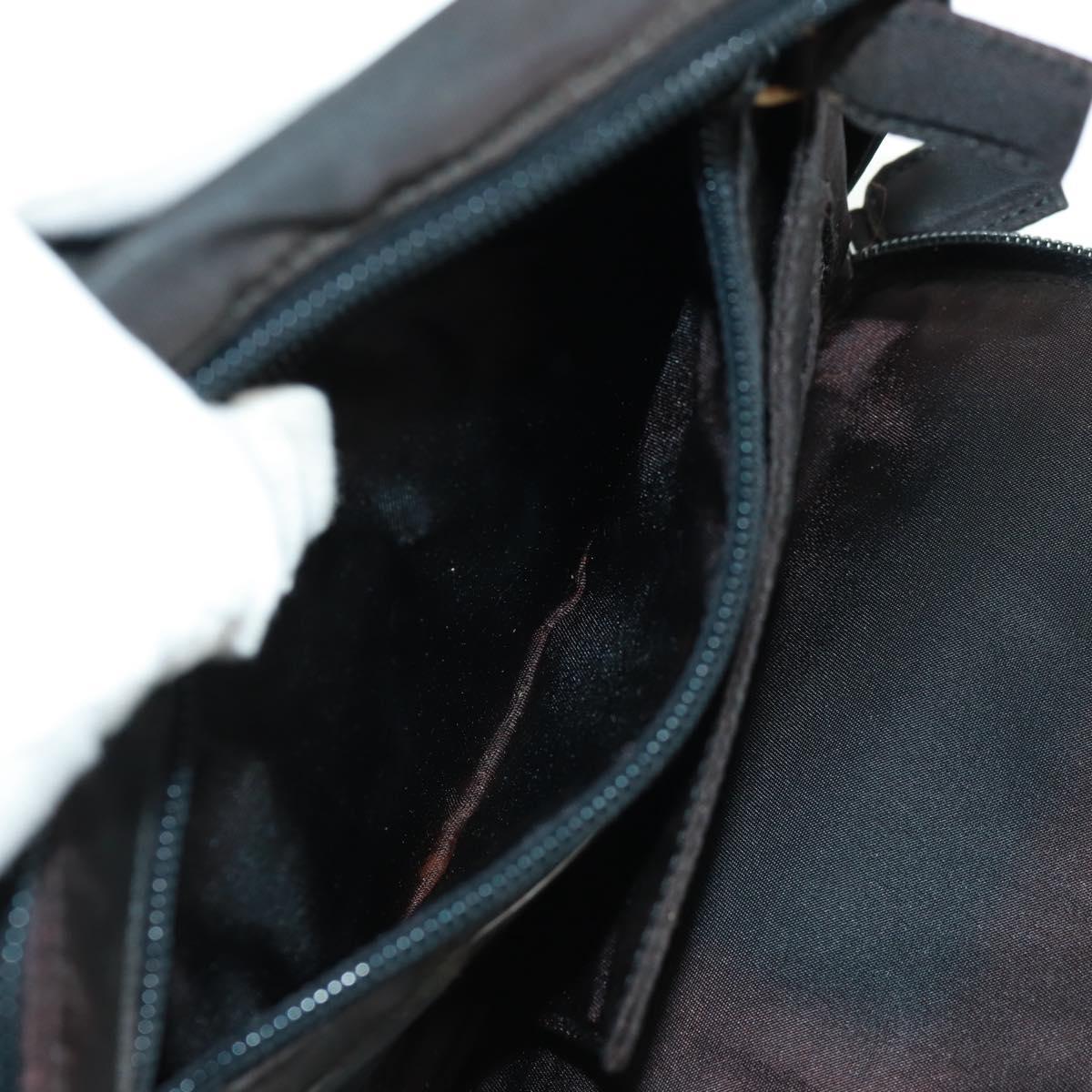 PRADA Hand Bag Nylon Black Silver Auth 161692