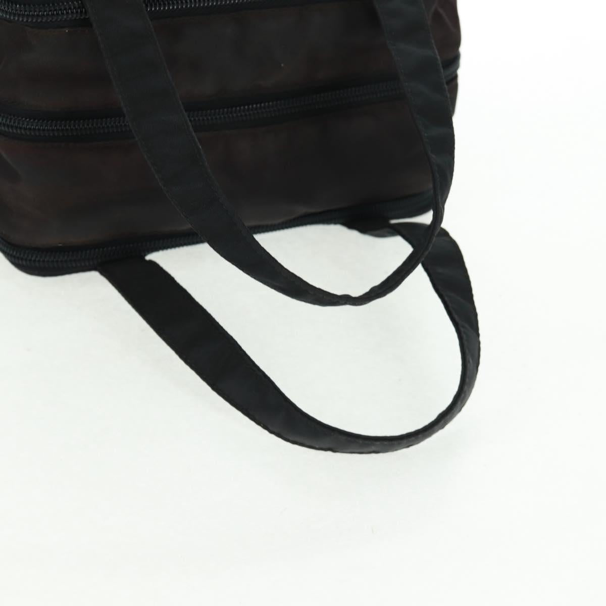 PRADA Hand Bag Nylon Black Silver Auth 161692