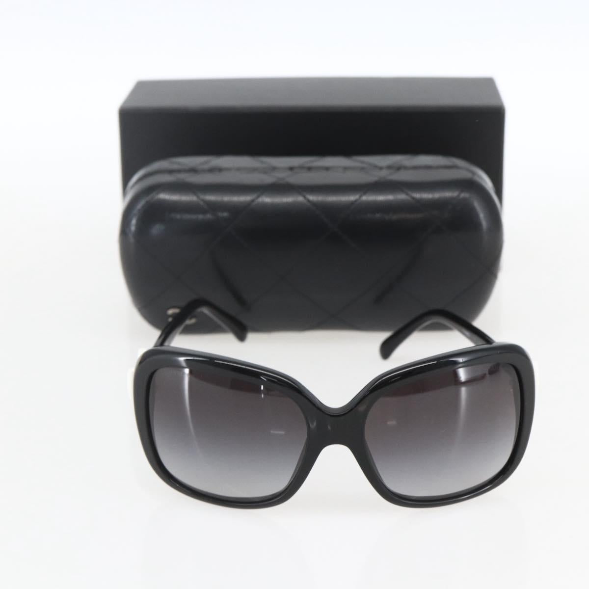 CHANEL Ribbon COCO Mark Sunglasses plastic Black 5171 CC Auth 161697