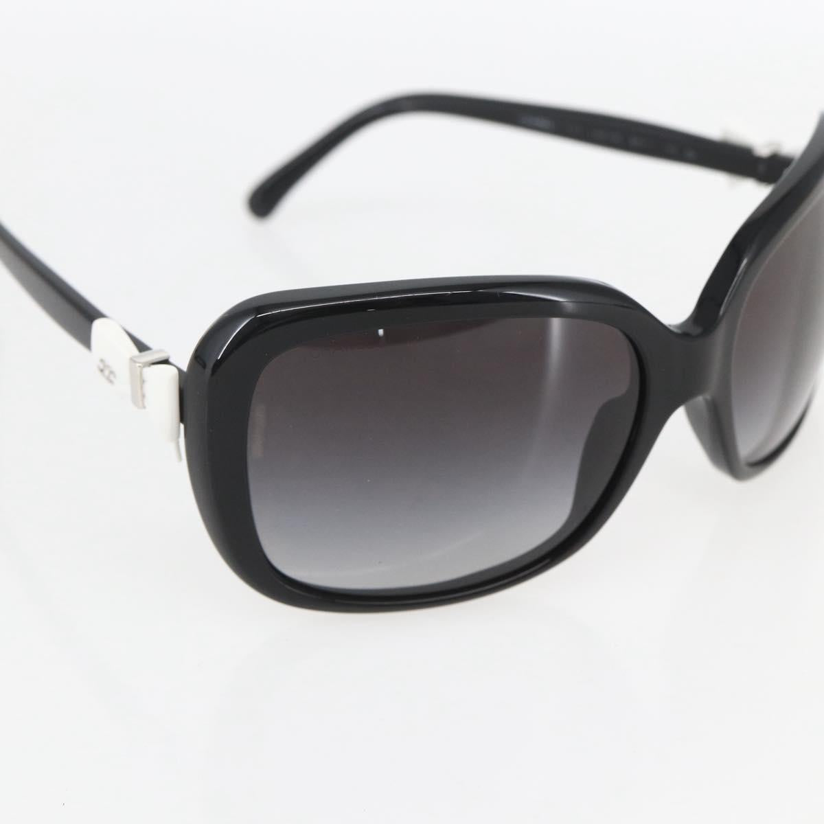 CHANEL Ribbon COCO Mark Sunglasses plastic Black 5171 CC Auth 161697
