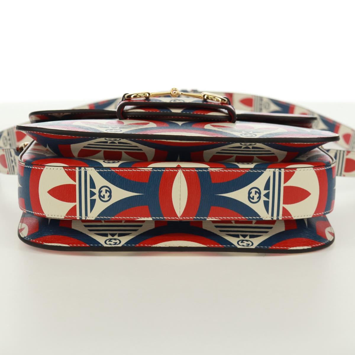 GUCCI Horsebit 1955 Shoulder Bag Leather Multicolor Gold 602204 Auth 161700SAM