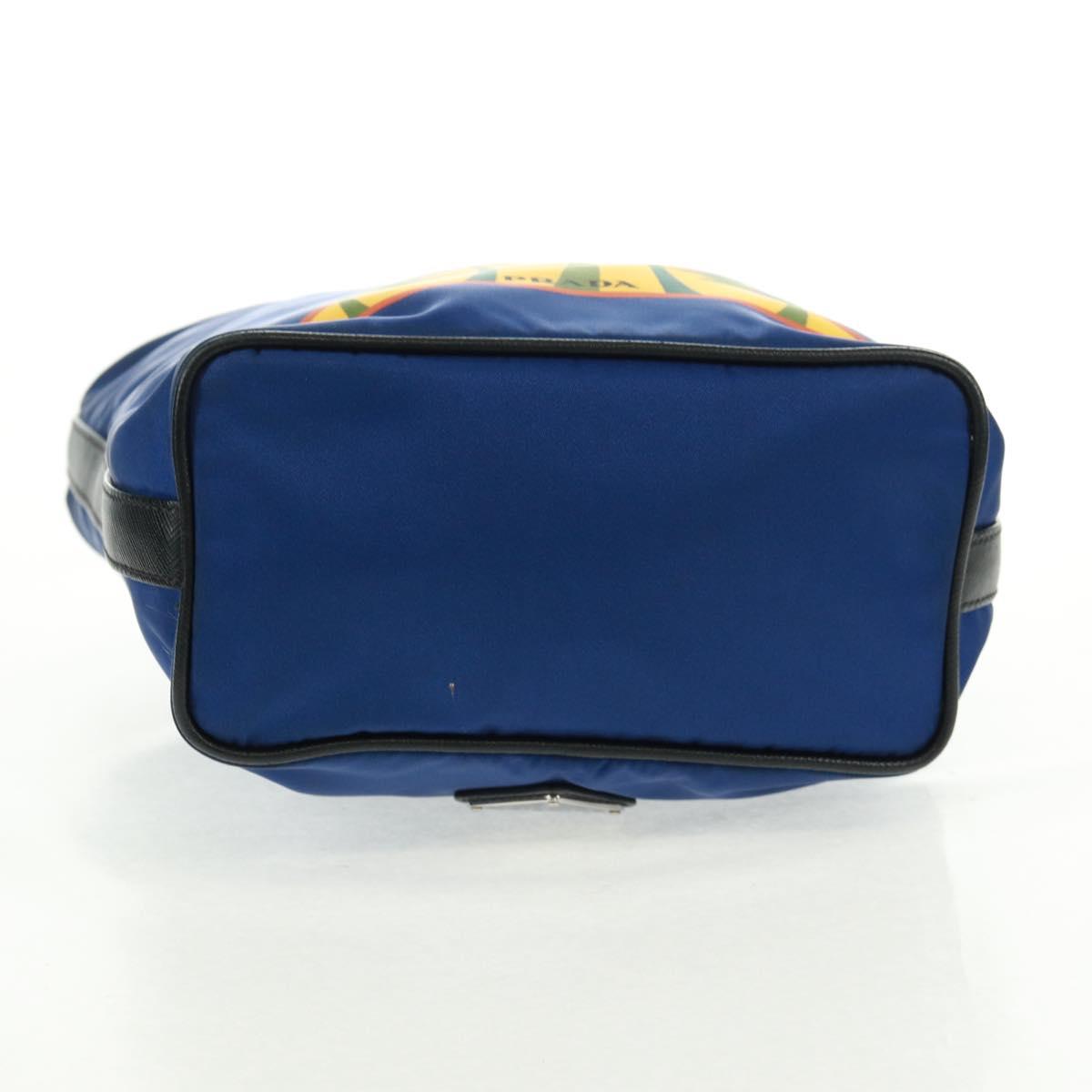 PRADA Shoulder Bag Nylon 2way Blue Silver Auth 161702M