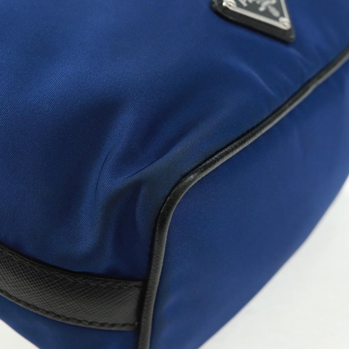 PRADA Shoulder Bag Nylon 2way Blue Silver Auth 161702M
