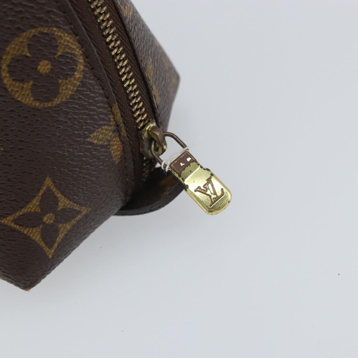 LOUIS VUITTON Monogram Trousse Demi Ronde Cosmetic Pouch M47520 LV Auth 161707