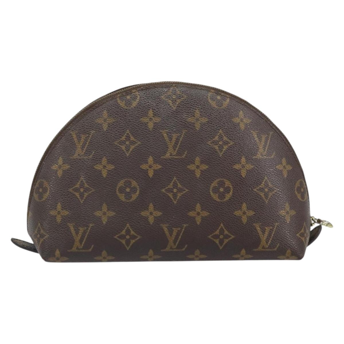 LOUIS VUITTON Monogram Trousse Demi Ronde Cosmetic Pouch M47520 LV Auth 161707