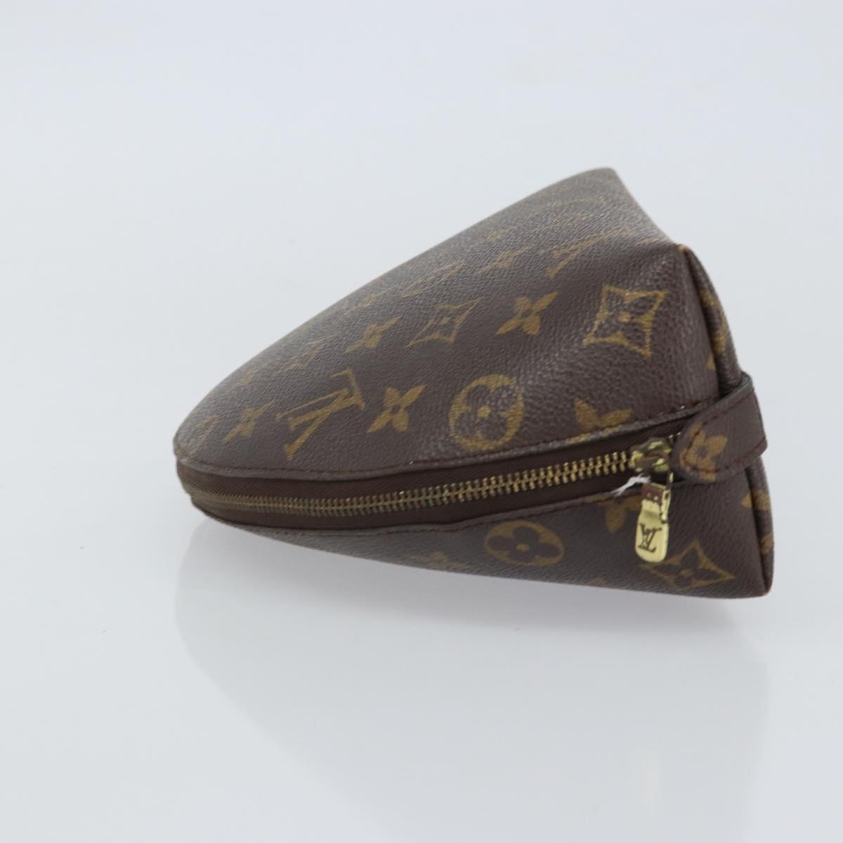 LOUIS VUITTON Monogram Trousse Demi Ronde Cosmetic Pouch M47520 LV Auth 161707
