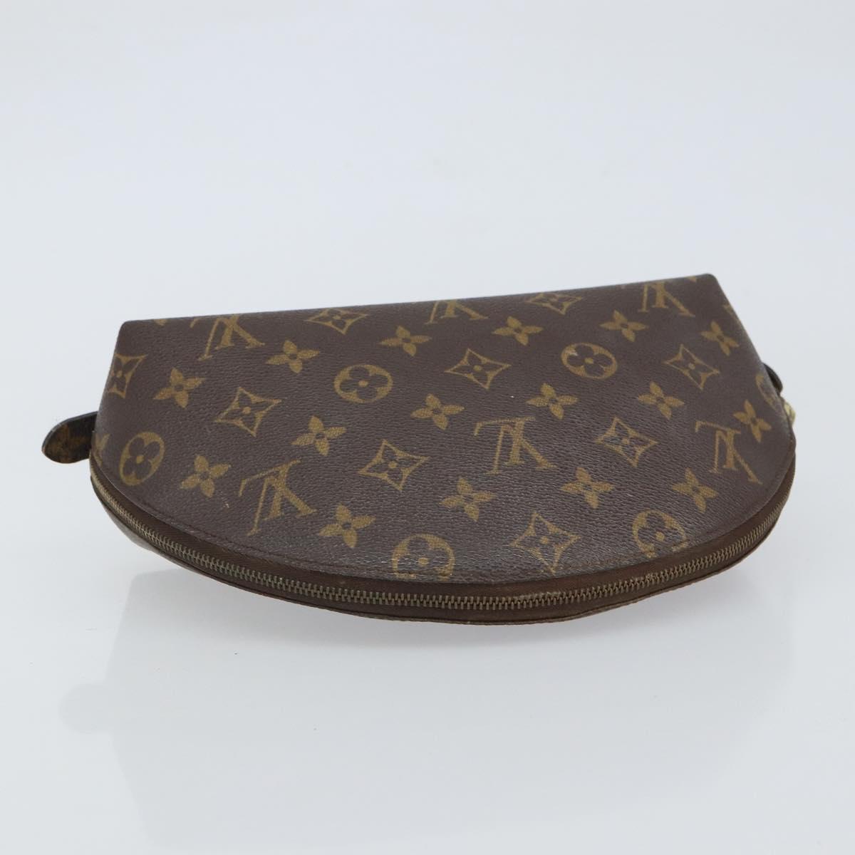 LOUIS VUITTON Monogram Trousse Demi Ronde Cosmetic Pouch M47520 LV Auth 161707