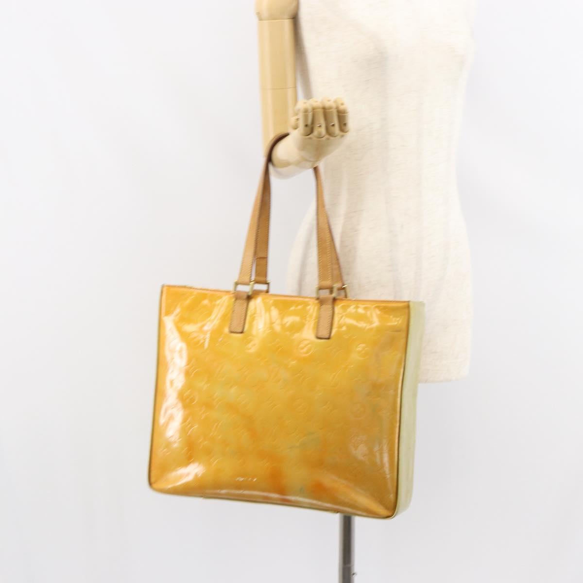 LOUIS VUITTON Monogram Vernis Columbus Tote Bag Gris M91028 LV Auth 161709