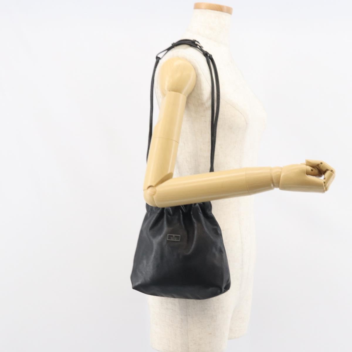 GUCCI Shoulder Bag Leather Black 001 3378 3754 Auth 161717
