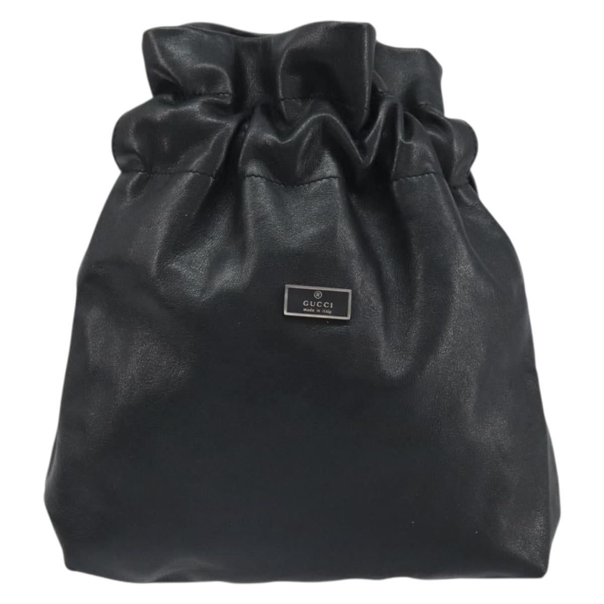 GUCCI Shoulder Bag Leather Black 001 3378 3754 Auth 161717