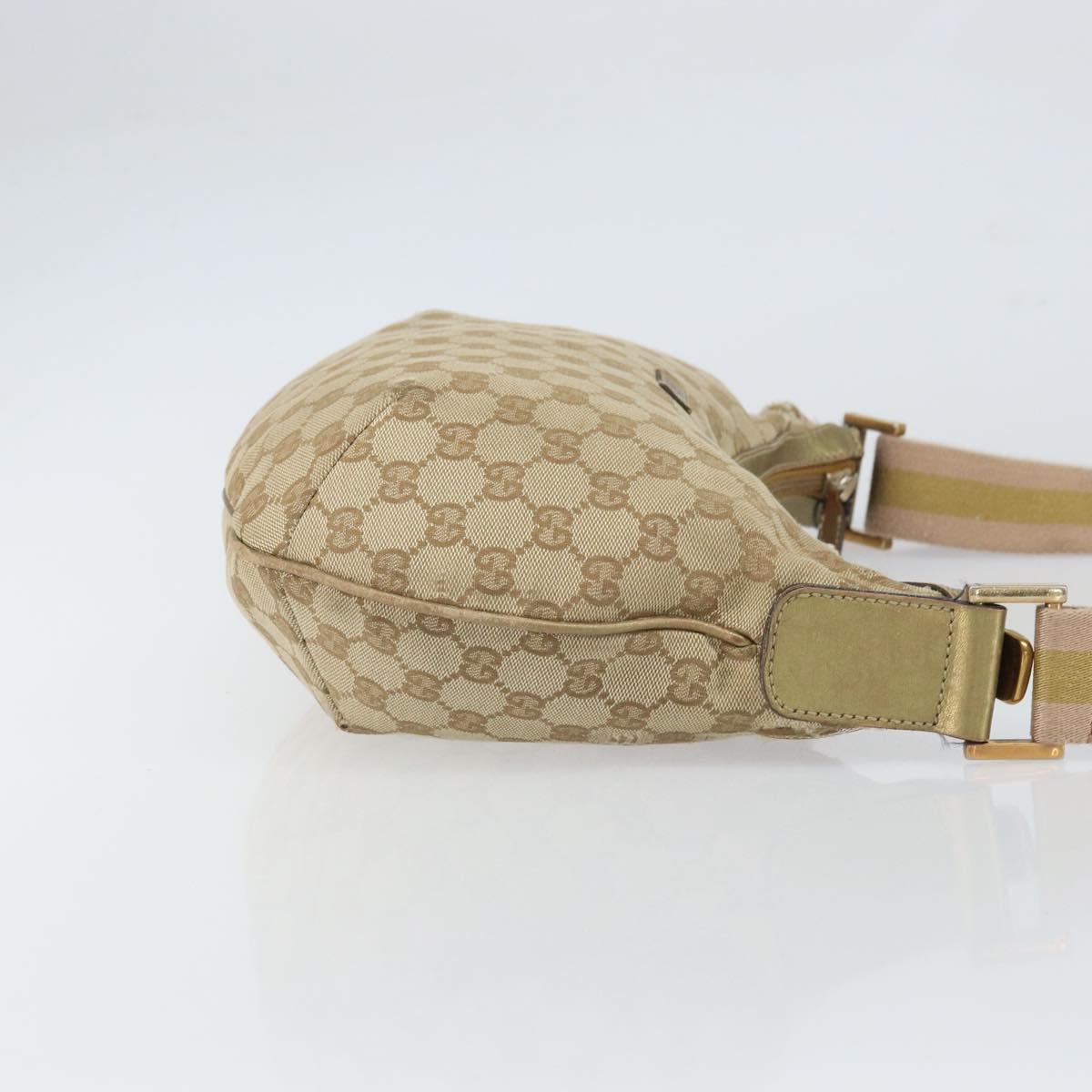 GUCCI GG Canvas Shoulder Bag Beige Gold 181092 Auth 161718