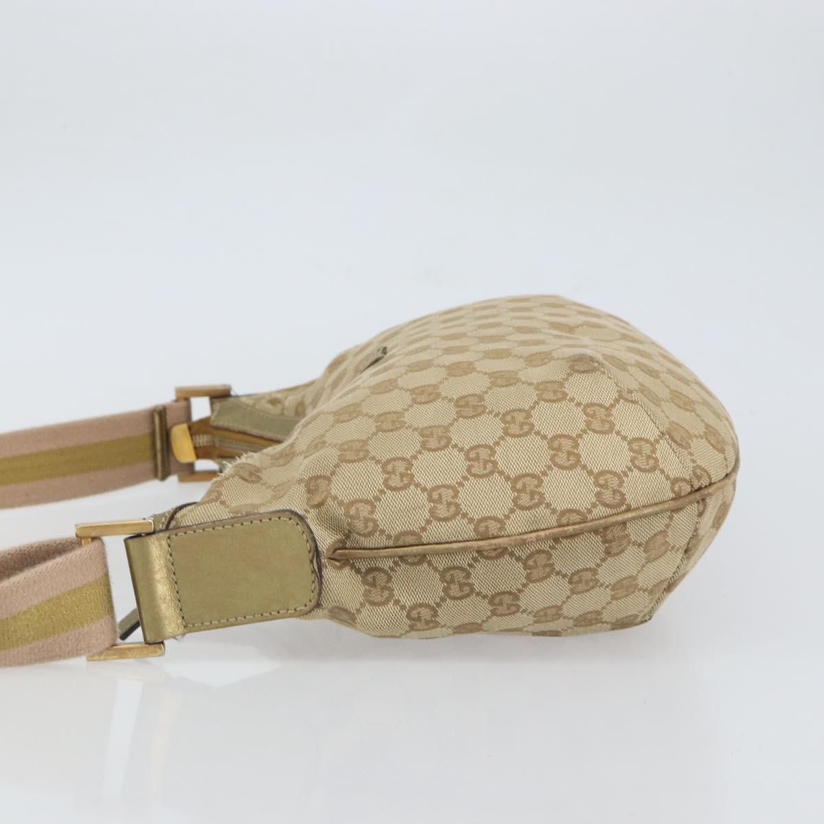 GUCCI GG Canvas Shoulder Bag Beige Gold 181092 Auth 161718